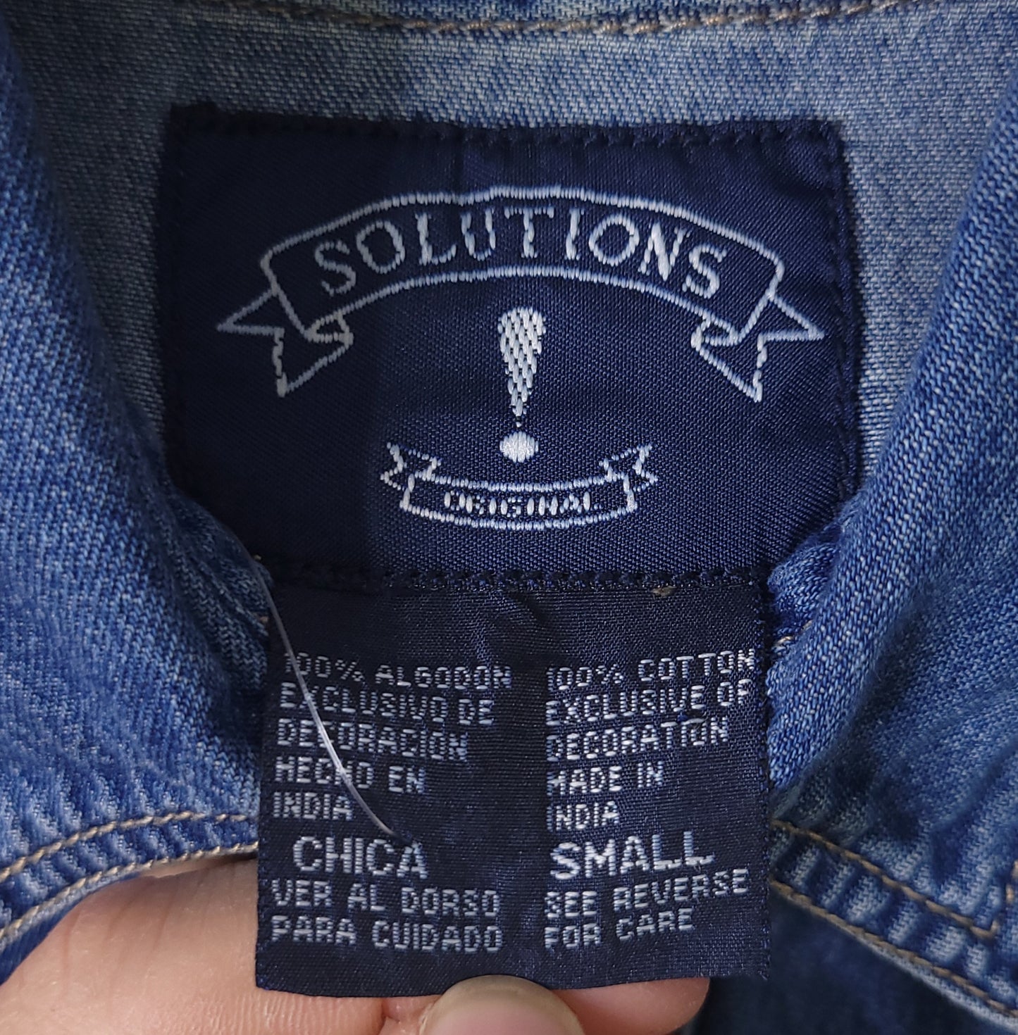 Vintage 90's Hand Embroidered Denim Button-up Shirt Sz S