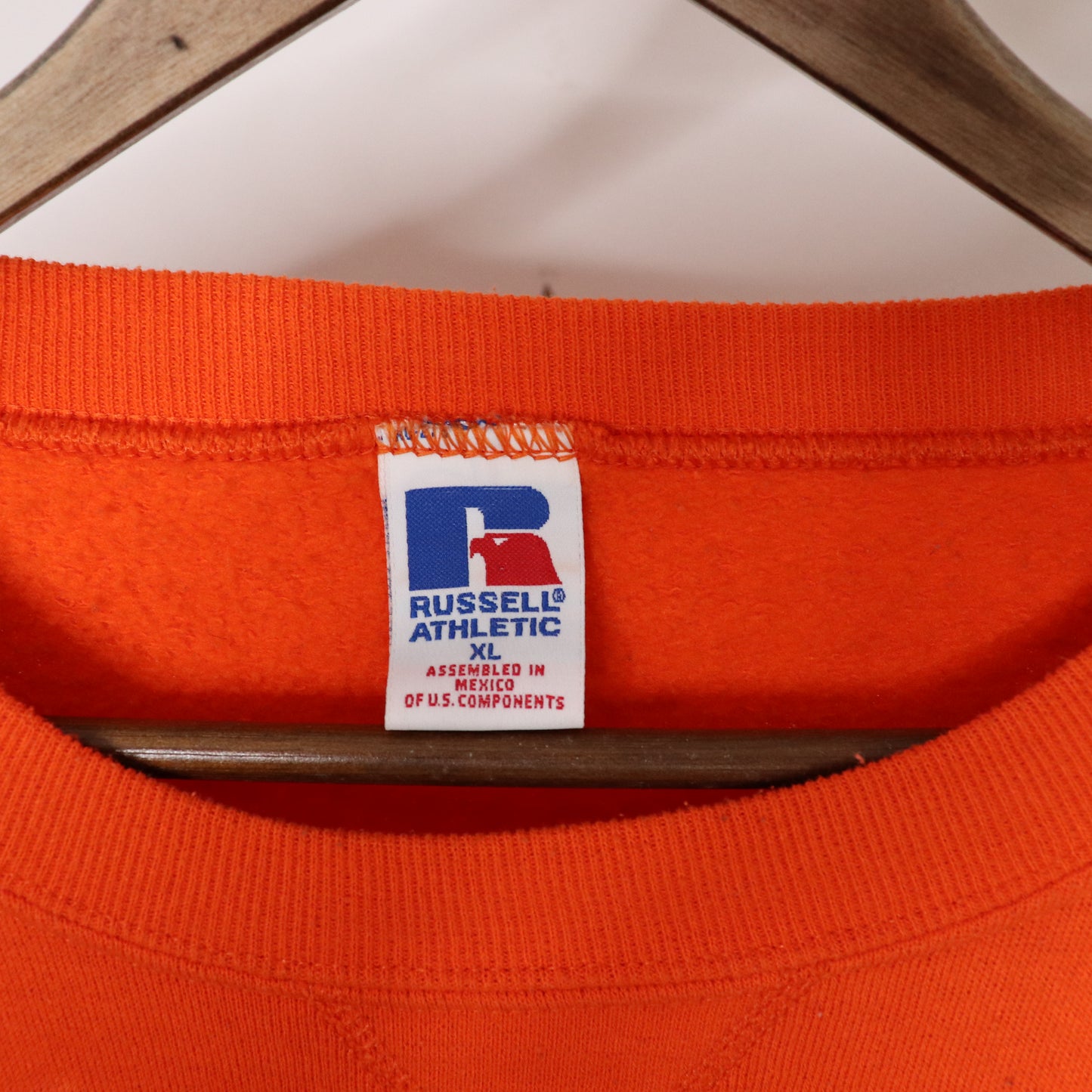 Vintage 90's Russell Athletic Orange Crewneck Sweatshirt Men's Sz XL