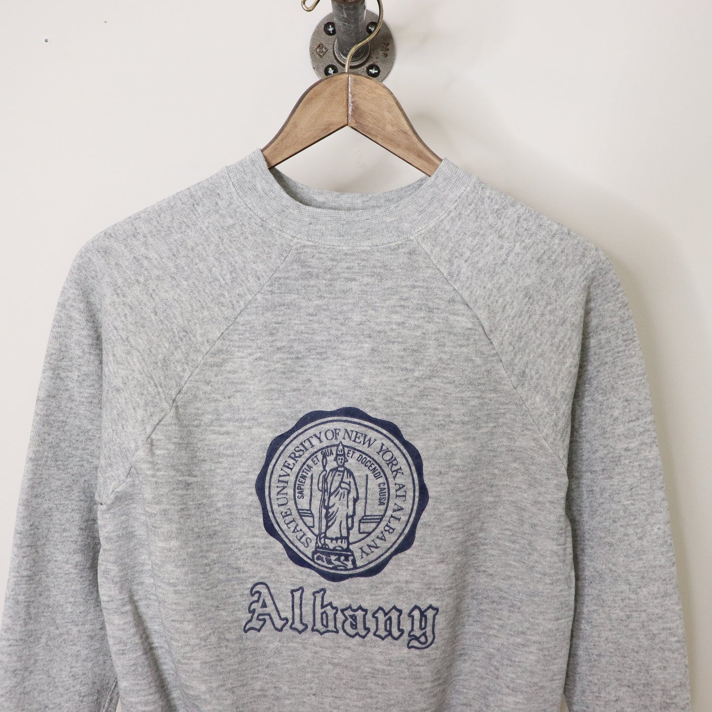 Vintage 70's NY Albany University Crest Crewneck Sweatshirt Adult Size M