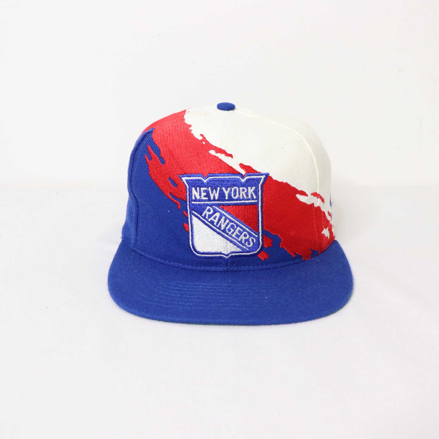 Vintage 90's New York Rangers Splash Snapback Hat Logo Athletic
