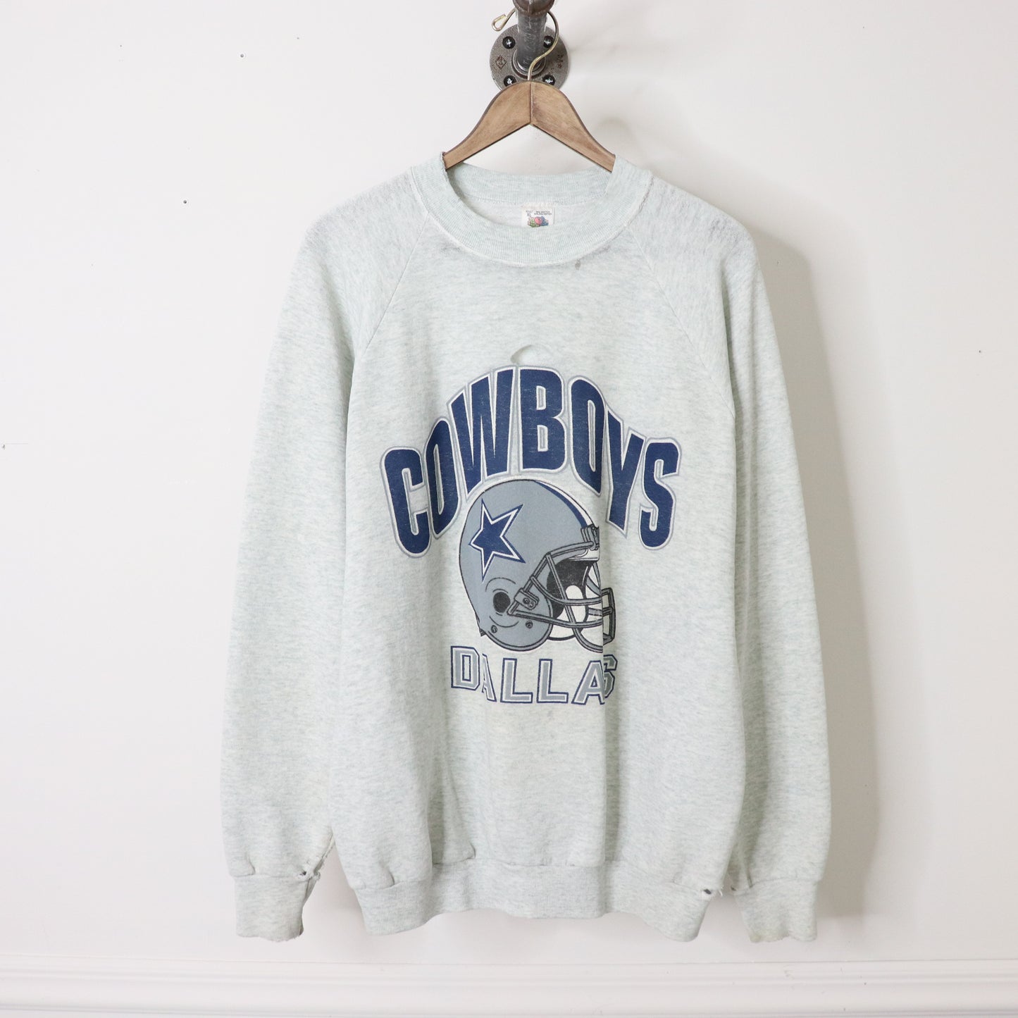 Vintage 80's Dallas Cowboys Distressed Crewneck Sweatshirt Size XL