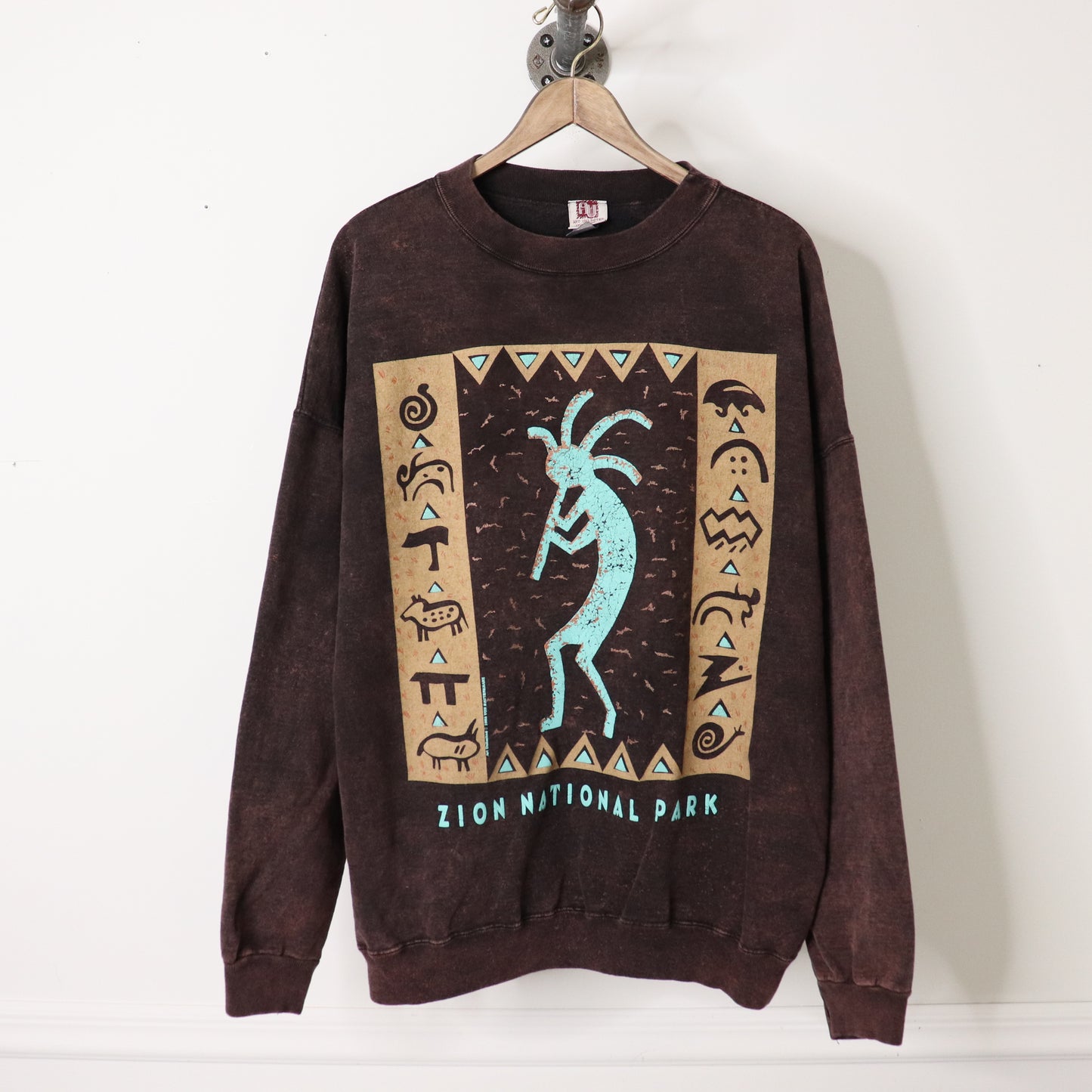 Vintage 90's Zion National Park Acid Wash Crewneck Sweatshirt Size XL