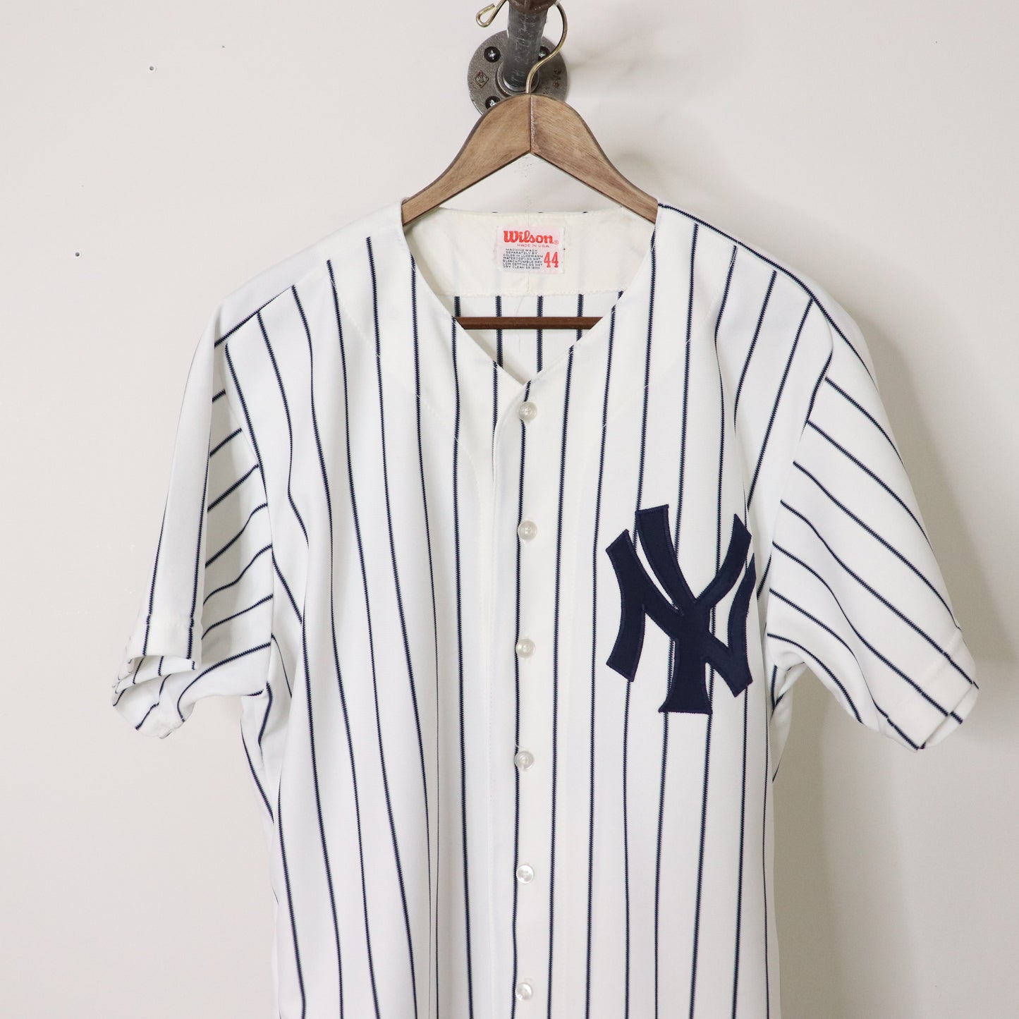 Vintage 80's Mickey Mantle #7 NY Yankees Pinstripe Baseball Jersey Sz 44 - Large