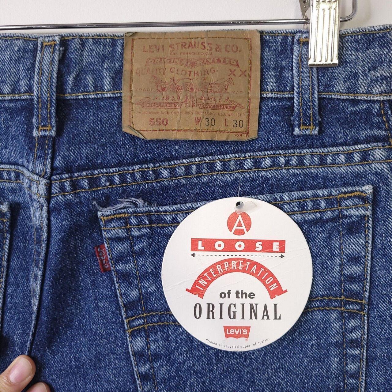 Vintage 90's Levis 550 Red Tab Men's 30x30 Loose Fit Tapered New Old Stock USA Made