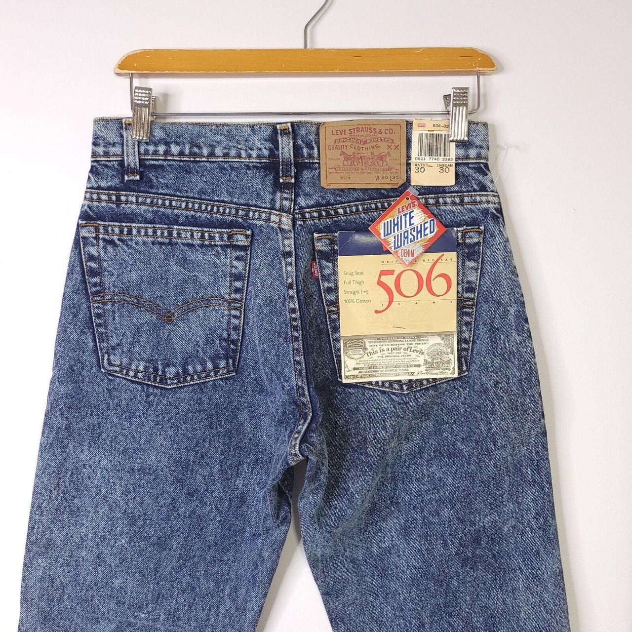 Vintage 80's Levi’s 506 Straight Leg White Washed Jeans Size 30x30