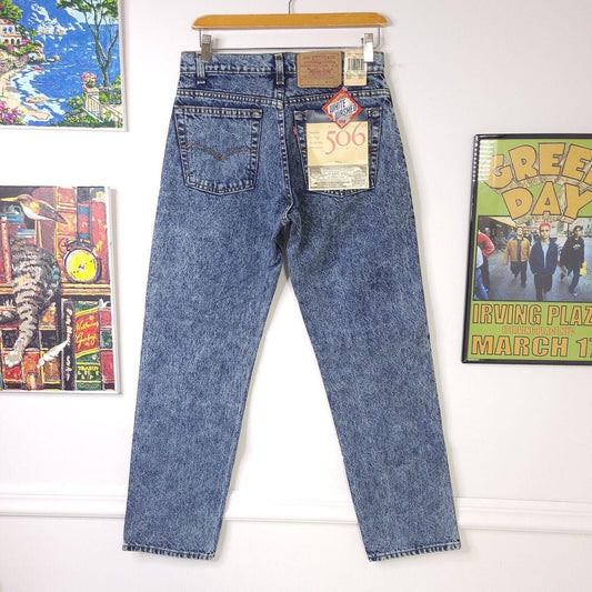 Vintage 80's Levi’s 506 Straight Leg White Washed Jeans Size 30x30