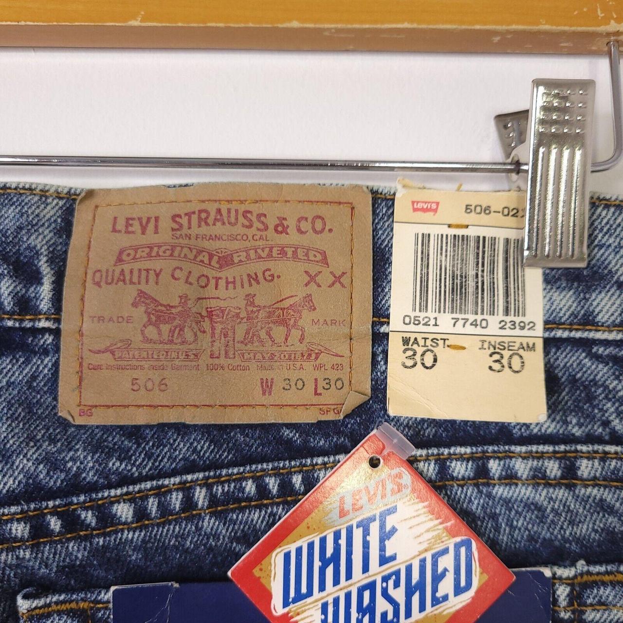 Vintage 80's Levi’s 506 Straight Leg White Washed Jeans Size 30x30