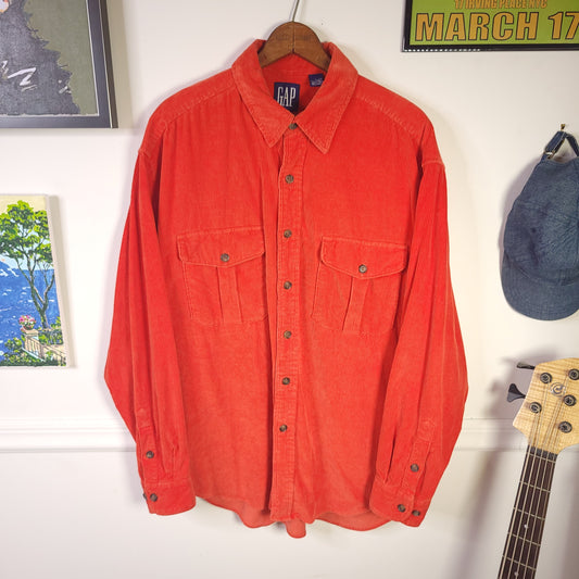 Vintage 90's GAP Corduroy Flannel Shirt Size L