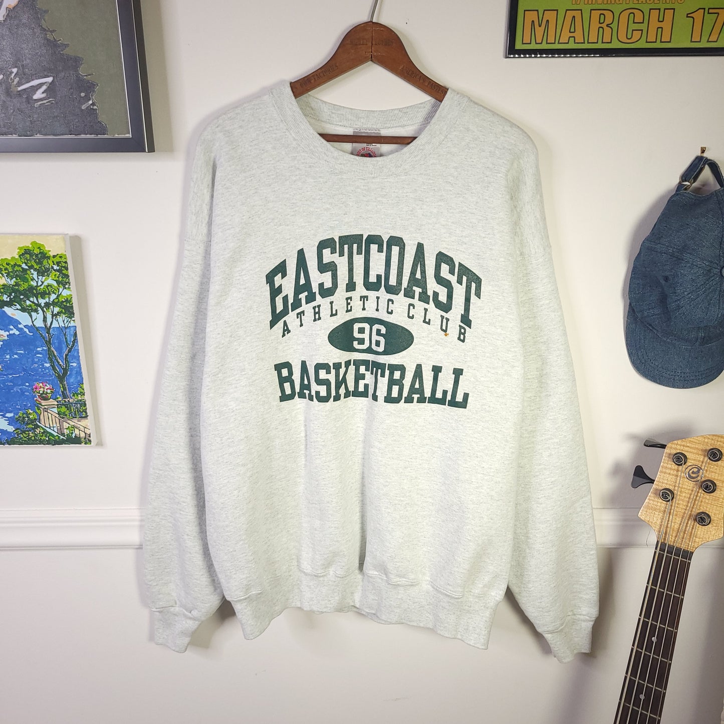 Vintage 90's East Coast Basketball Heavyweight Sweatshirt Size XL