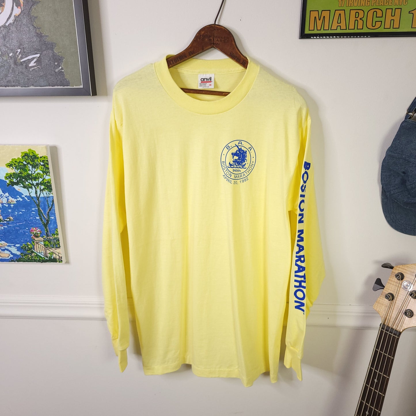 Vintage 1992 96th Boston Marathon Long Sleeve Tee Sz M