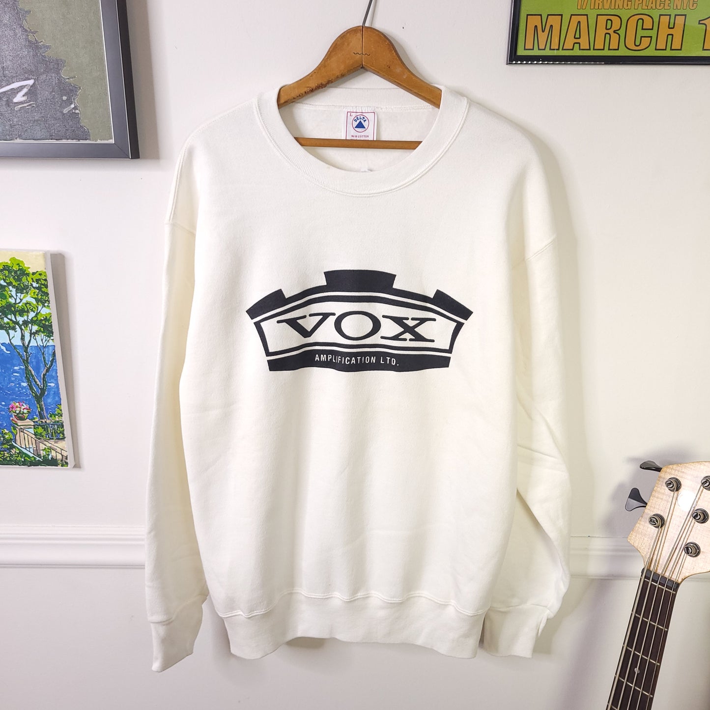 Vintage 90's VOX Amplifiers Double Sided Promo Sweatshirt Sz L