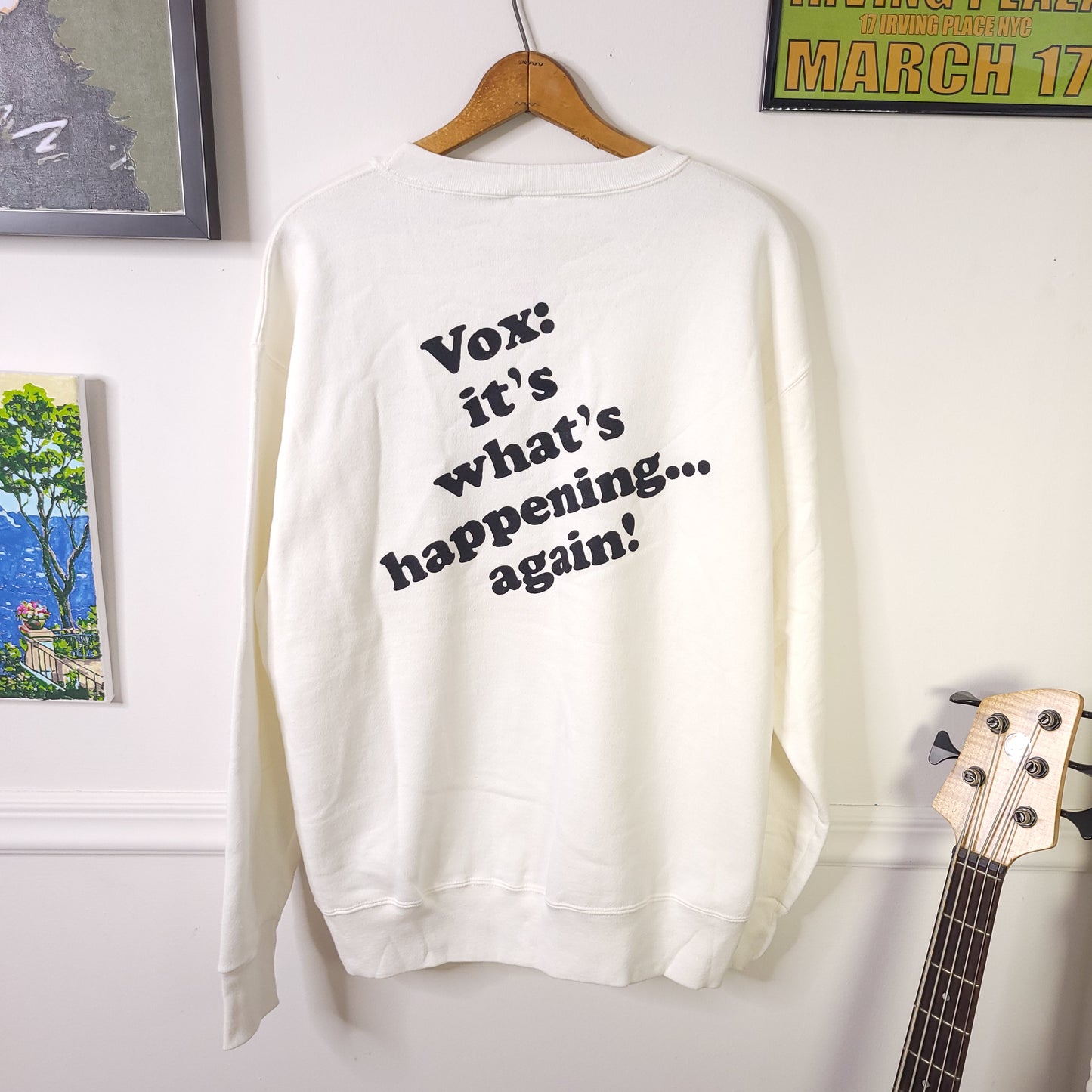 Vintage 90's VOX Amplifiers Double Sided Promo Sweatshirt Sz L