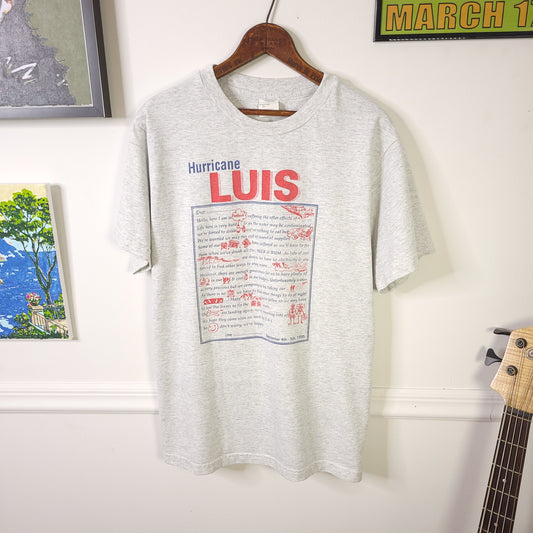 Vintage 90's Hurrican Luis Caribbean Humor Tee Sz L