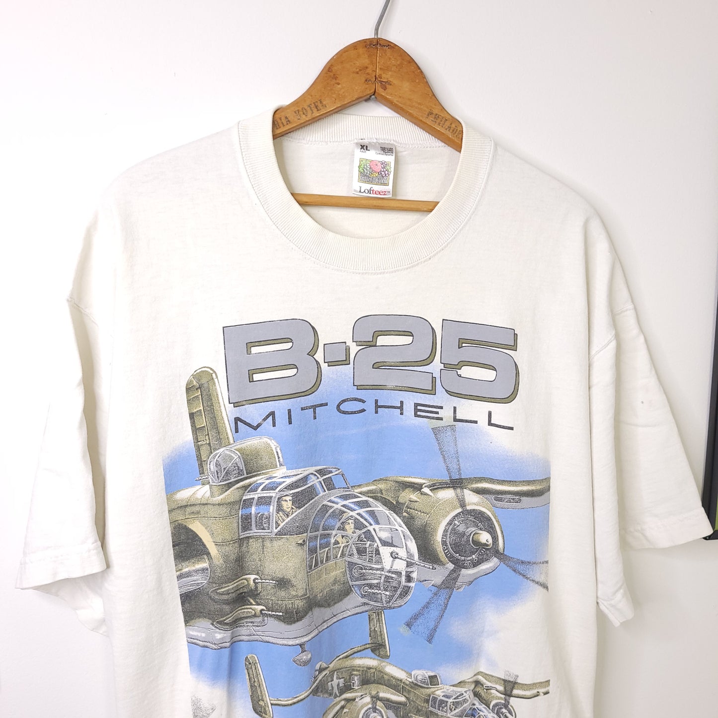 Vintage 90's B-25 Mitchell Bomber Mega Print T-Shirt Men's Sz XL