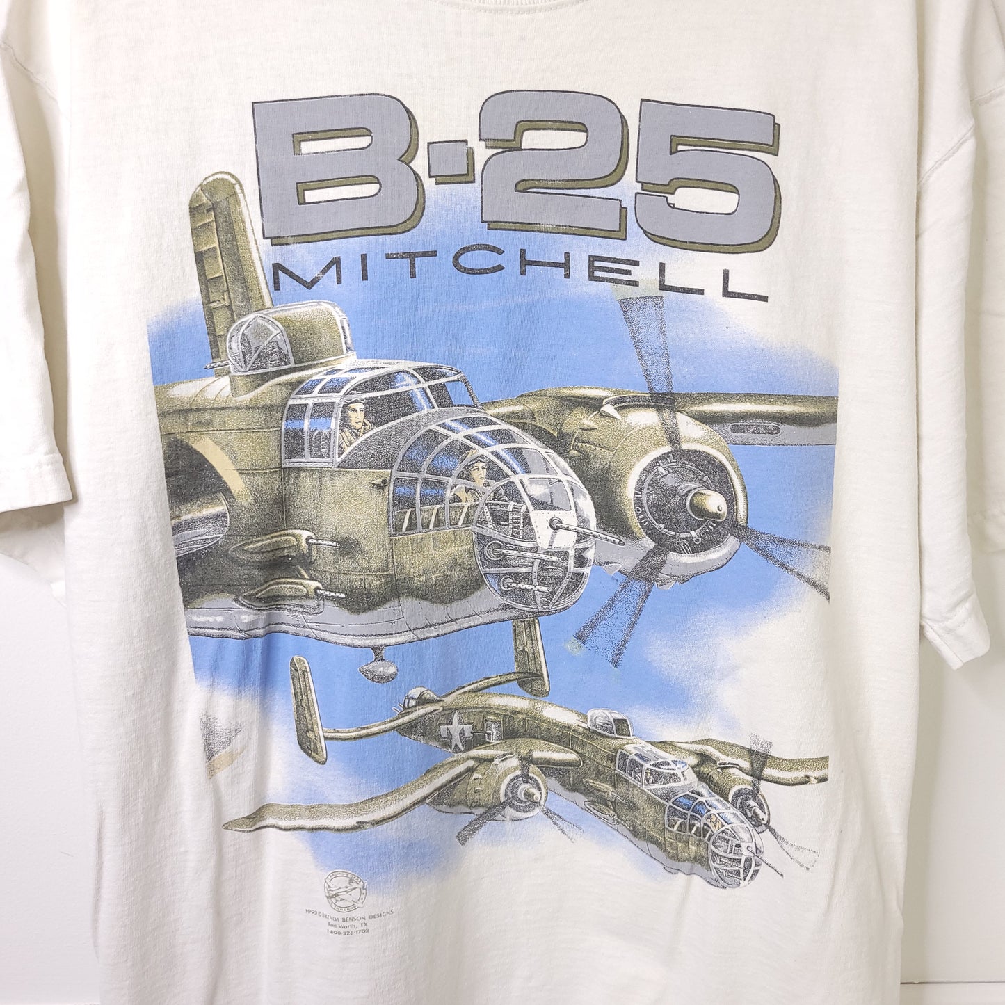 Vintage 90's B-25 Mitchell Bomber Mega Print T-Shirt Men's Sz XL