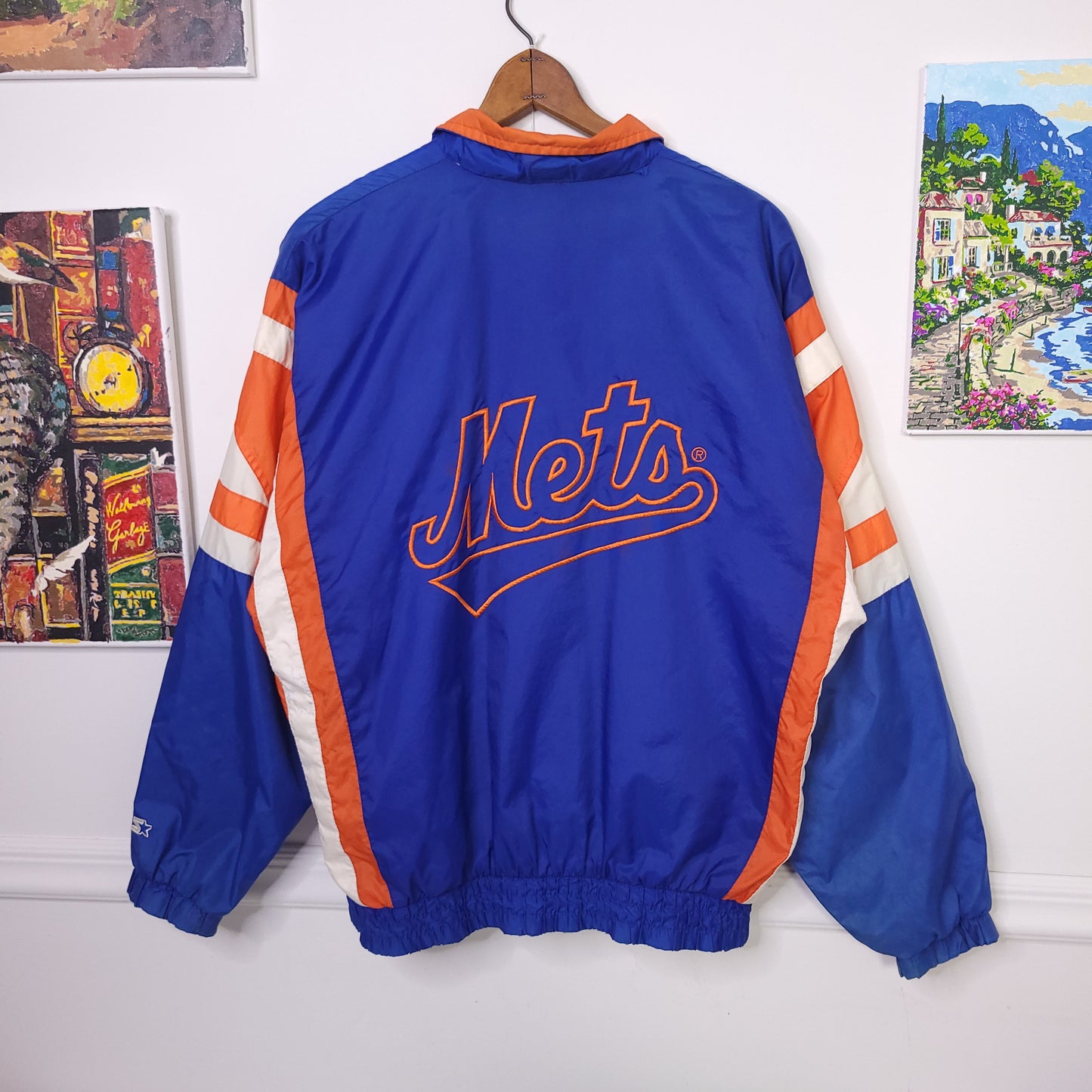 Vintage New York Mets Starter Jacket Mens Sz M Full Zip Nylon Wind Breaker