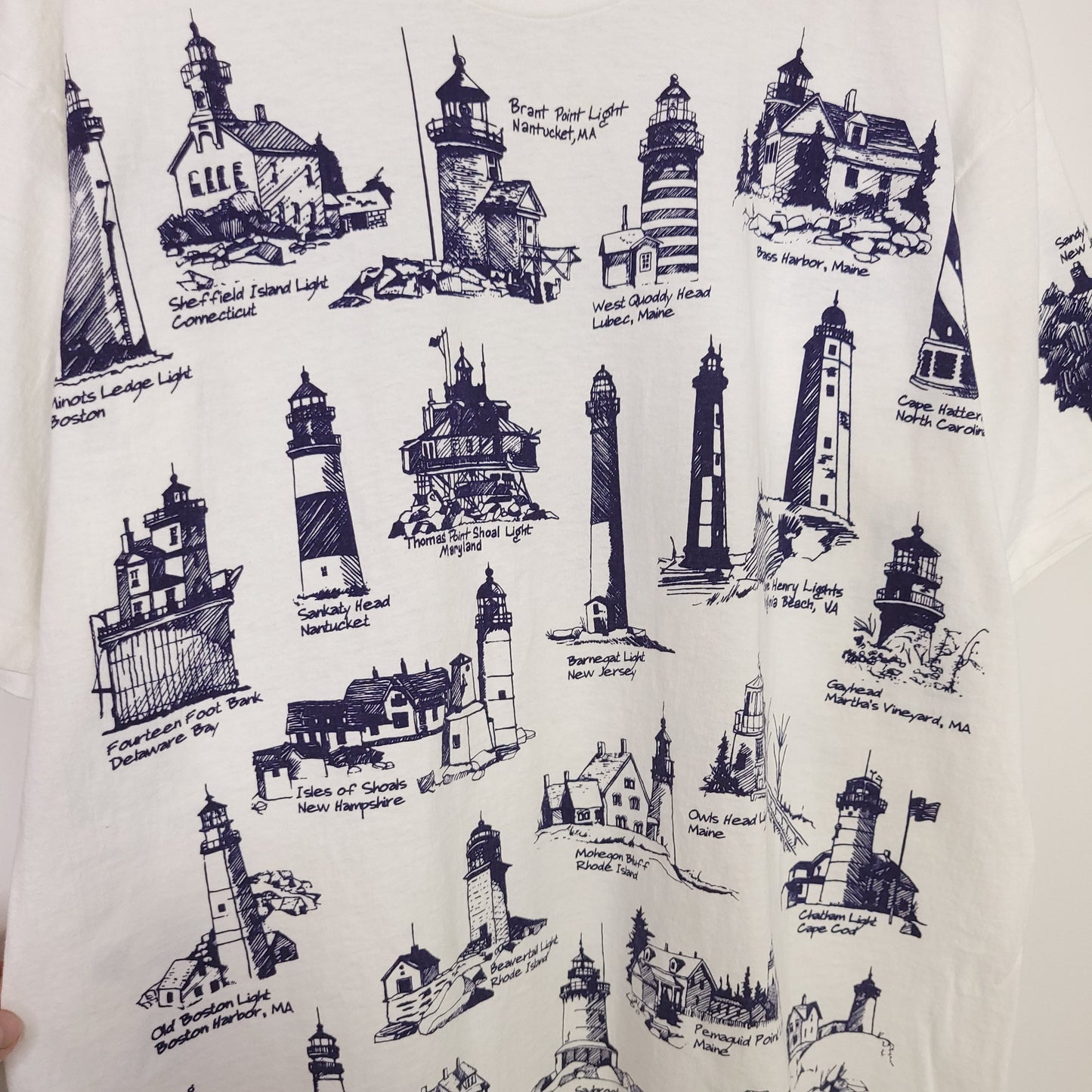 Vintage Lighthouse All over Print Tee Men's Sz XL