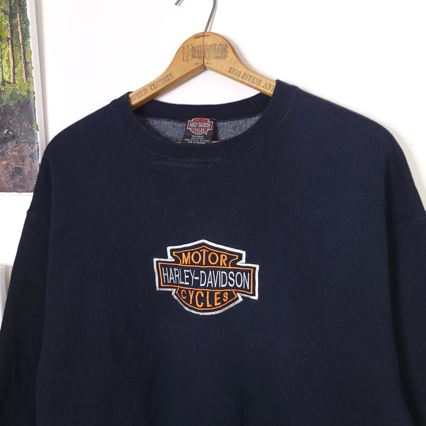 Vintage 90's Harley Davidson Embroidered Crewneck Sweatshirt Size XL