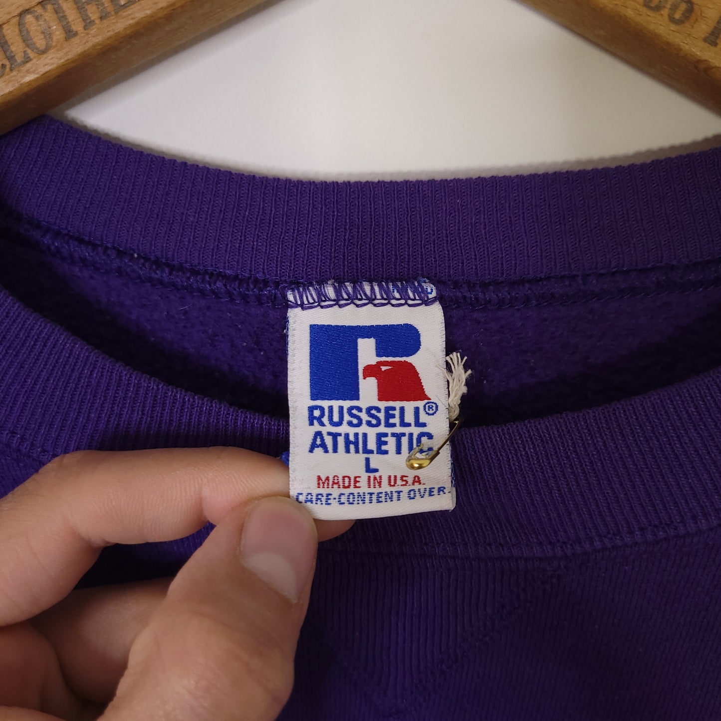 Vintage Russell Athletic Blank Crewneck Sweatshirt Size L Made in USA