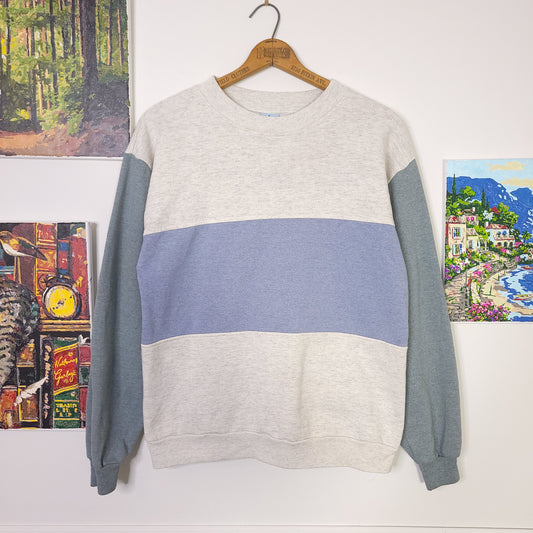 Vintage 90's Color Block Pastel Heavyweight Crewneck Sweatshirt Men's Sz L