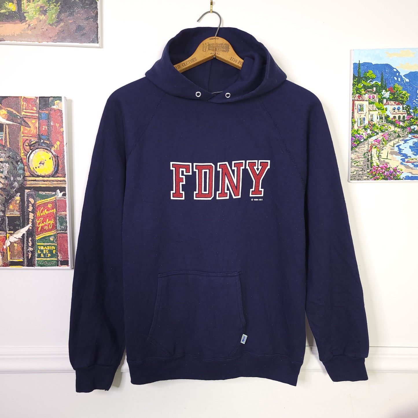 Vintage FDNY New York City Fire Department Navy Hoodie Sz XL