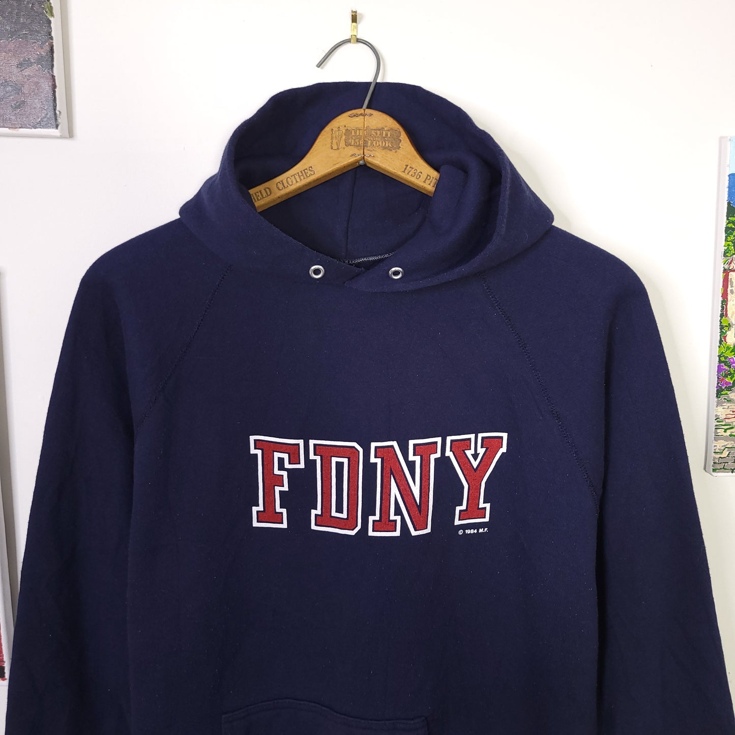 Vintage FDNY New York City Fire Department Navy Hoodie Sz XL