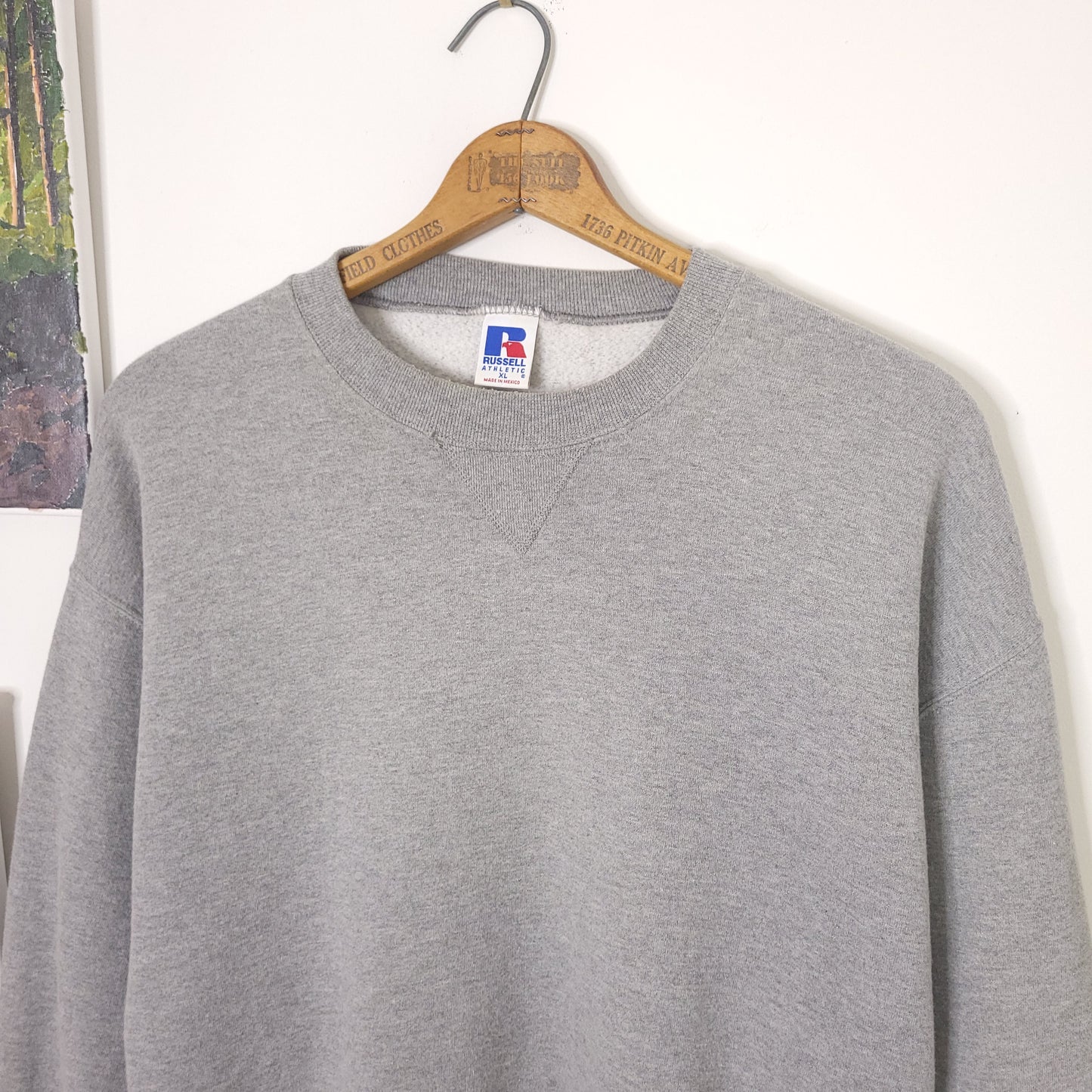 Vintage Russell Athletic Blank Gray Crewneck Sweatshirt Men's Sz XL