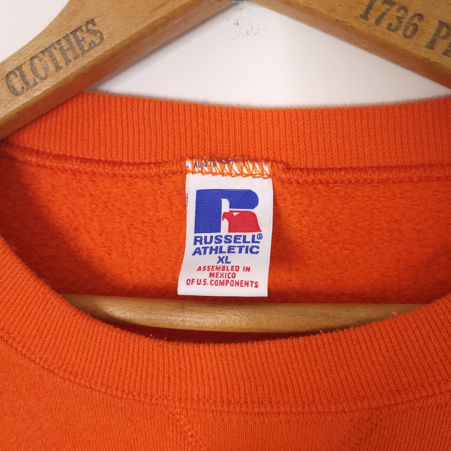 Vintage 90's Russell Athletic Orange Crewneck Sweatshirt Men's Sz XL