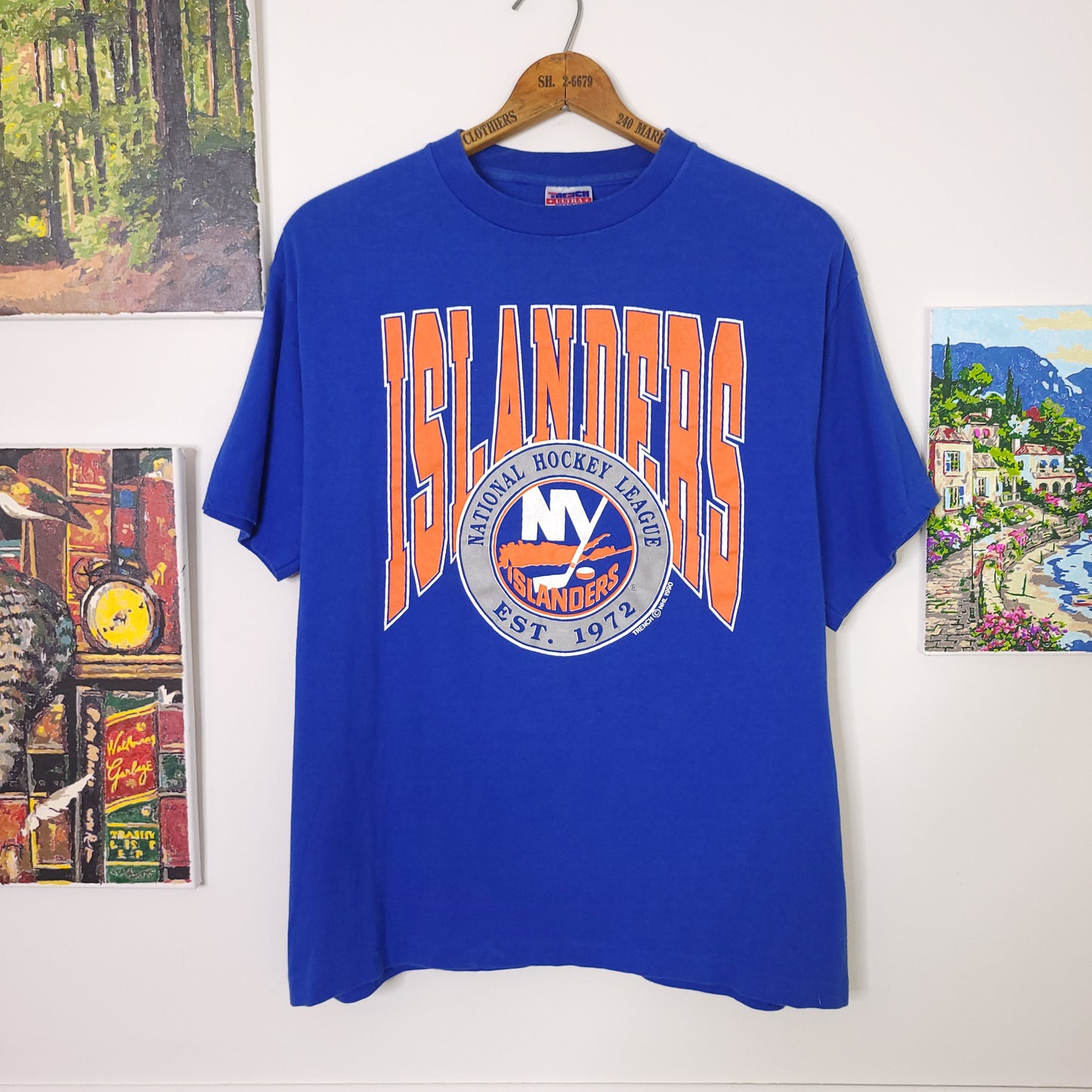 Vintage 90's NHL New York Islanders Trench Sportswear T-Shirt Sz XL