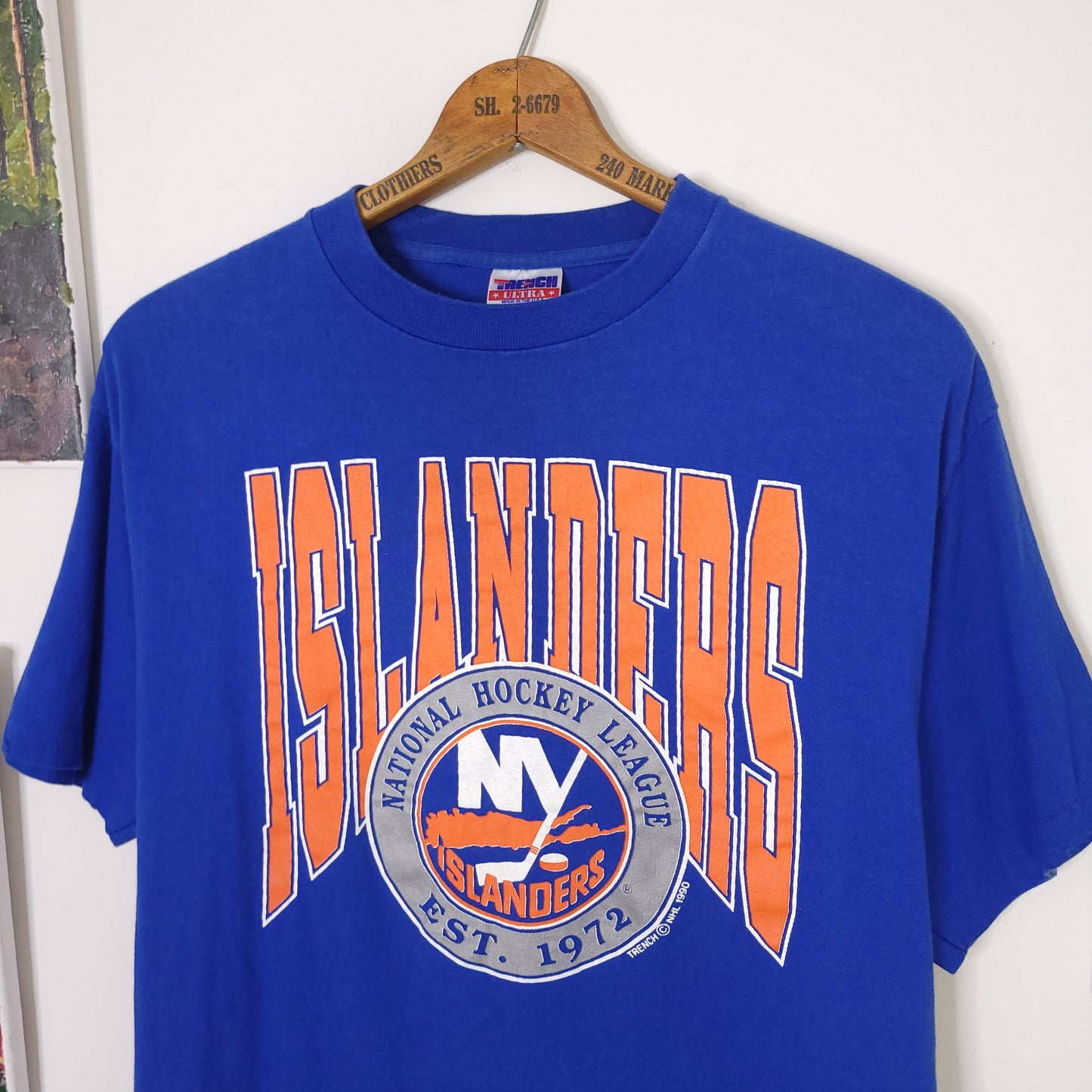 Vintage 90's NHL New York Islanders Trench Sportswear T-Shirt Sz XL