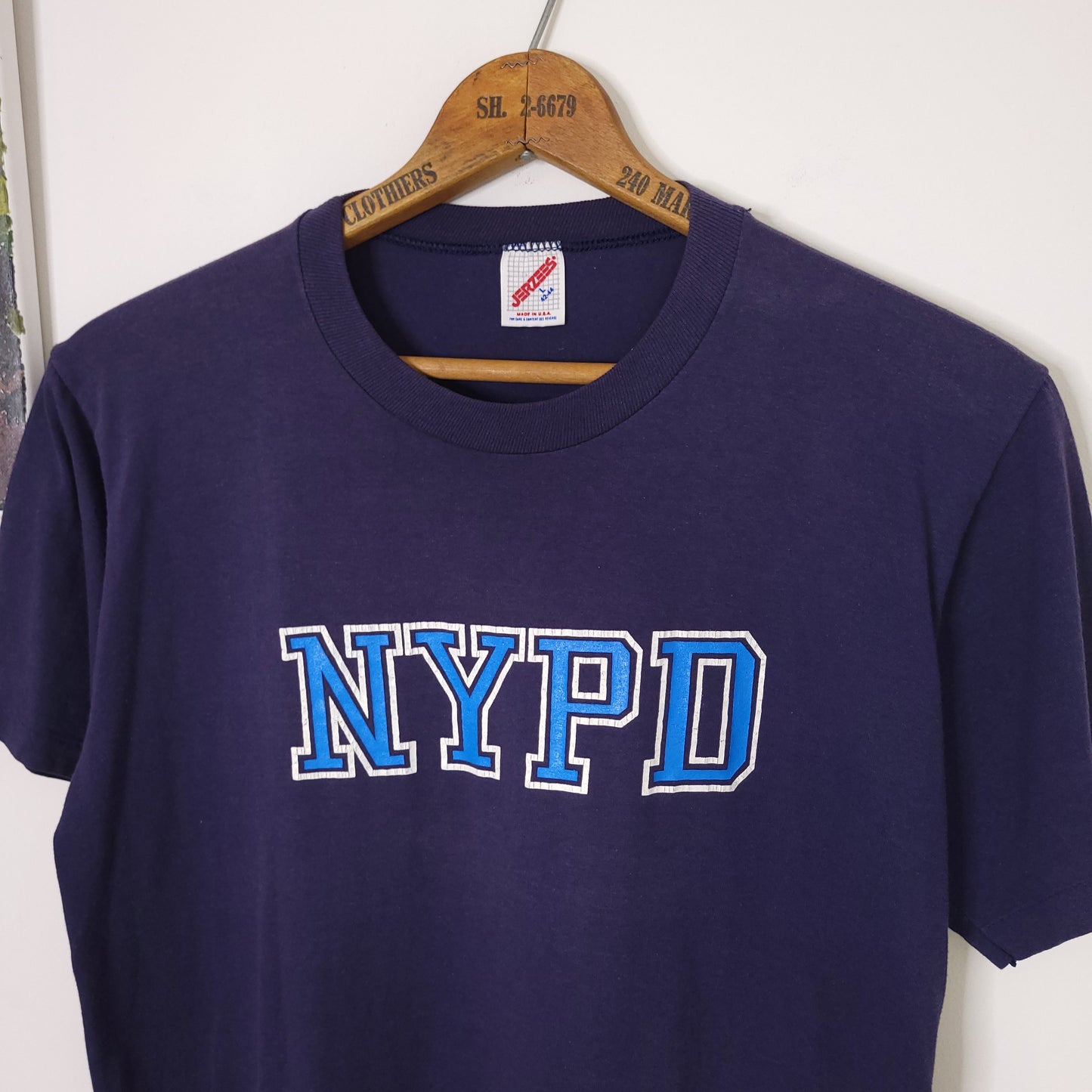 Vintage 80's NYPD Graphic T-Shirt Navy Blue Sz L