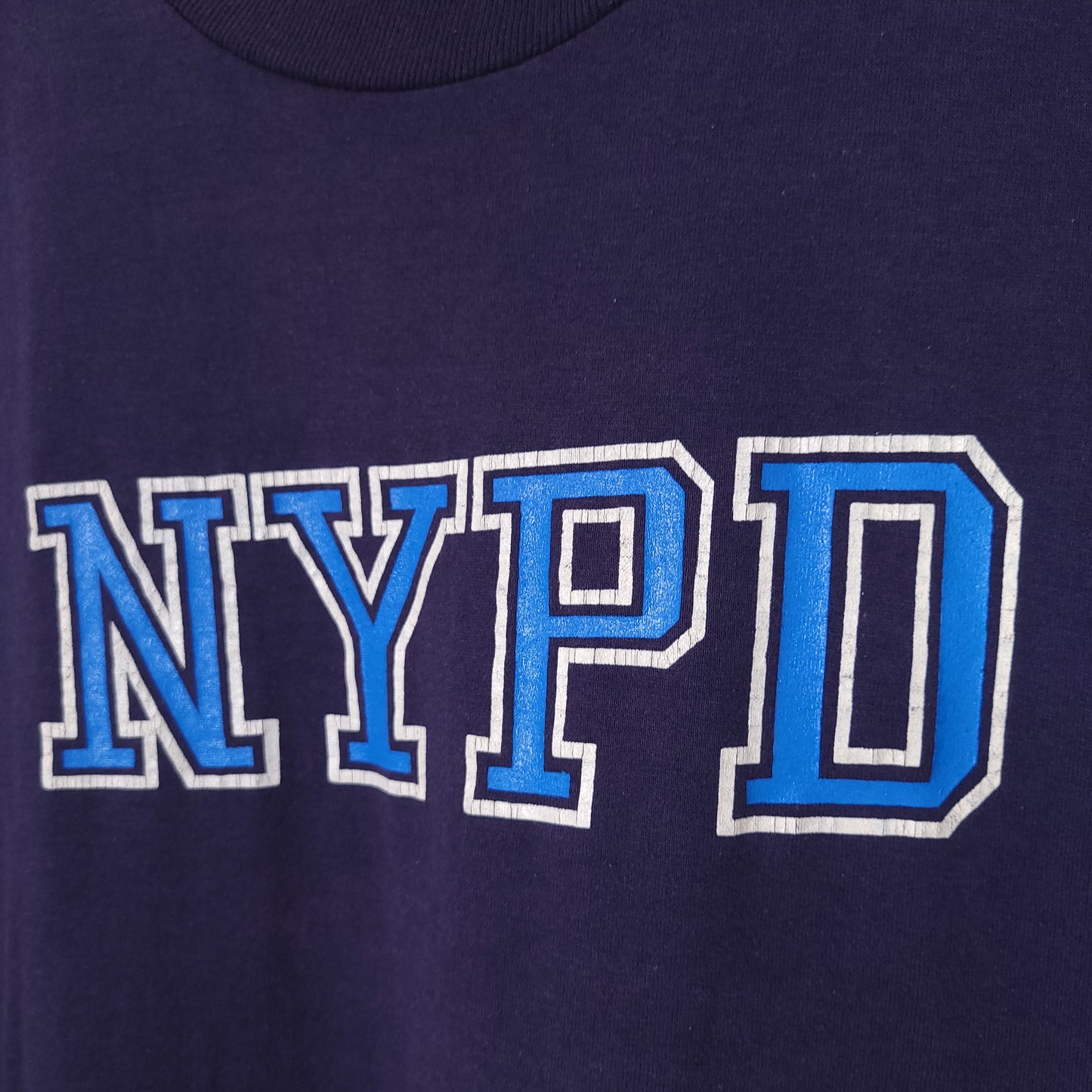 Vintage 80's NYPD Graphic T-Shirt Navy Blue Sz L