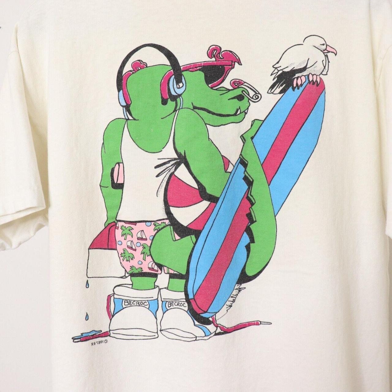 Vintage 80's Party Animal Alligator Life Guard Surf T-Shirt Men's Sz XL