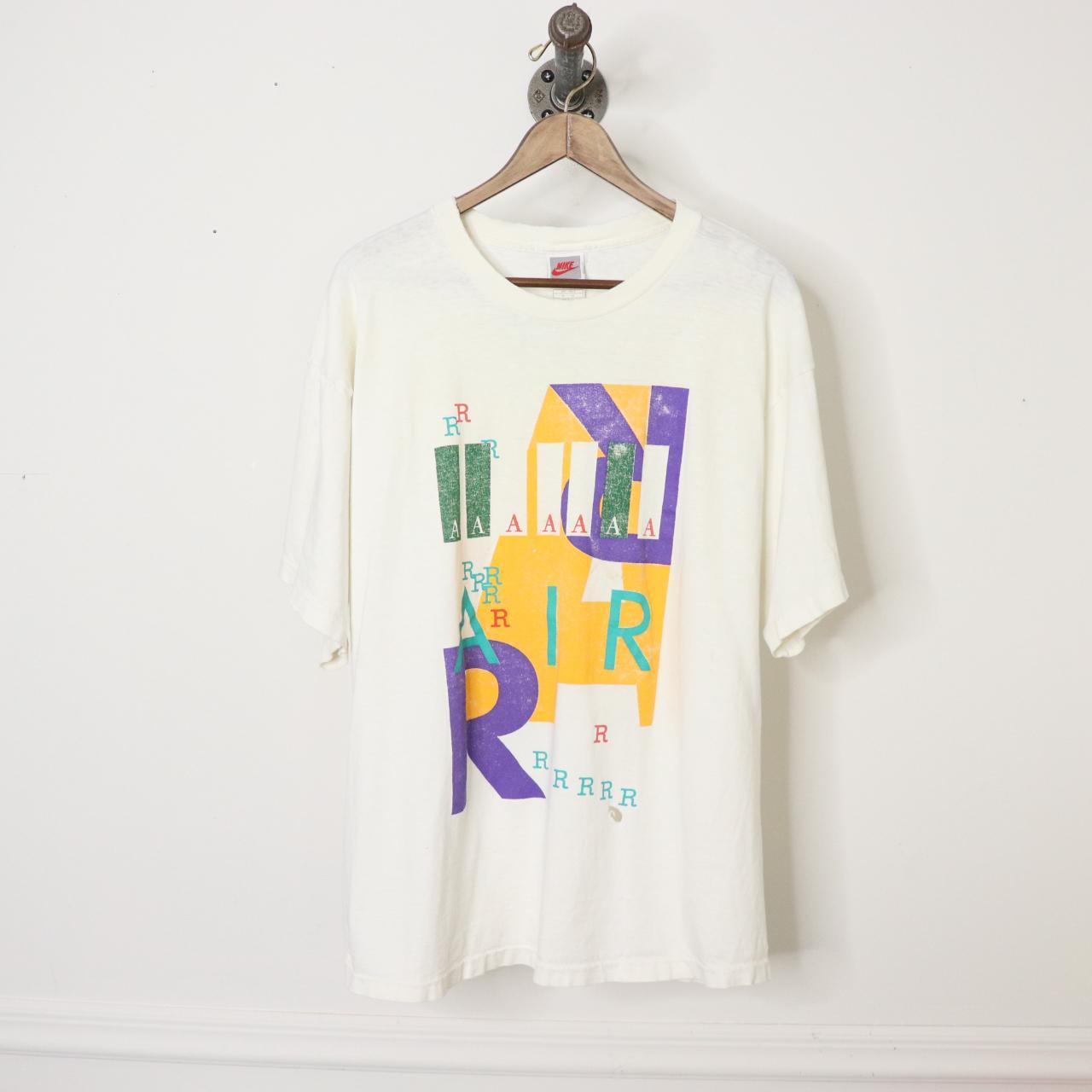 Vintage 80's NIKE AIR Abstract Distressed Graphic T-Shirt Sz XL