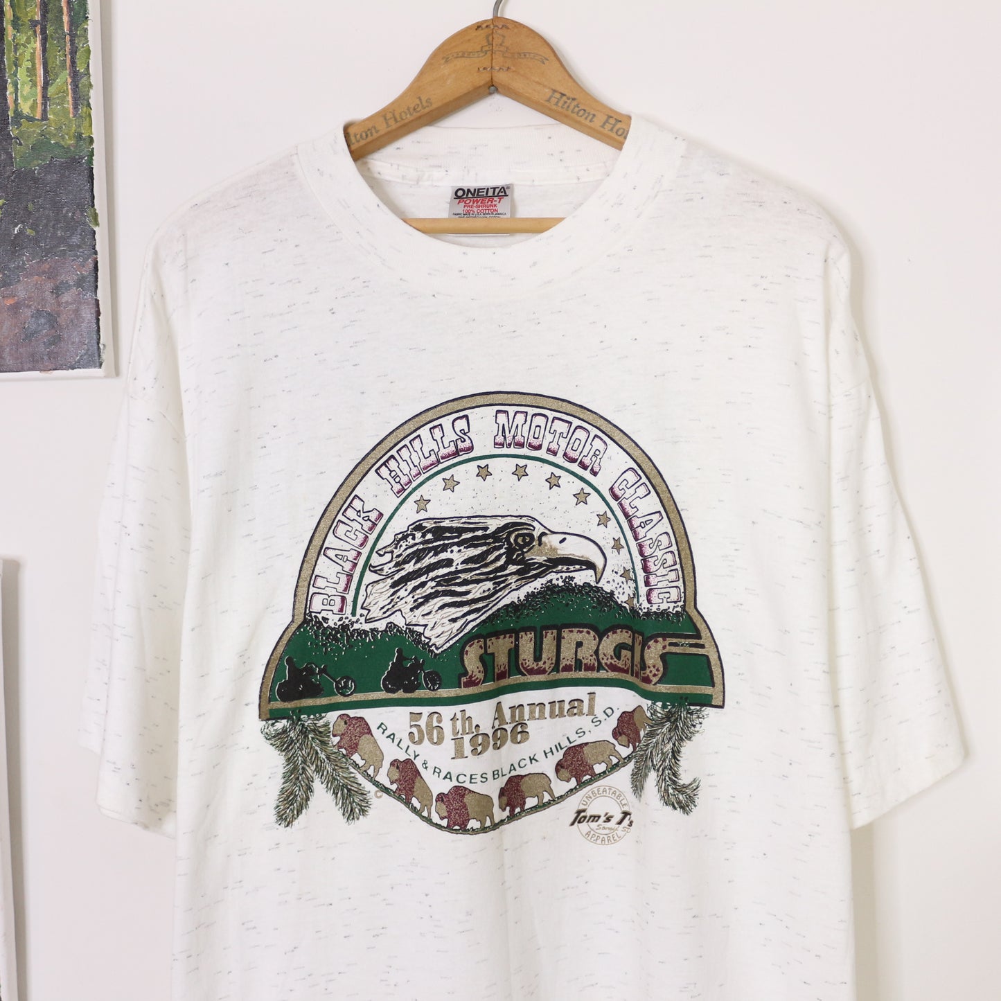 Vintage 1996 Black Hills Rally Sturgis Single Stitch T-Shirt Heather Men's Sz XL