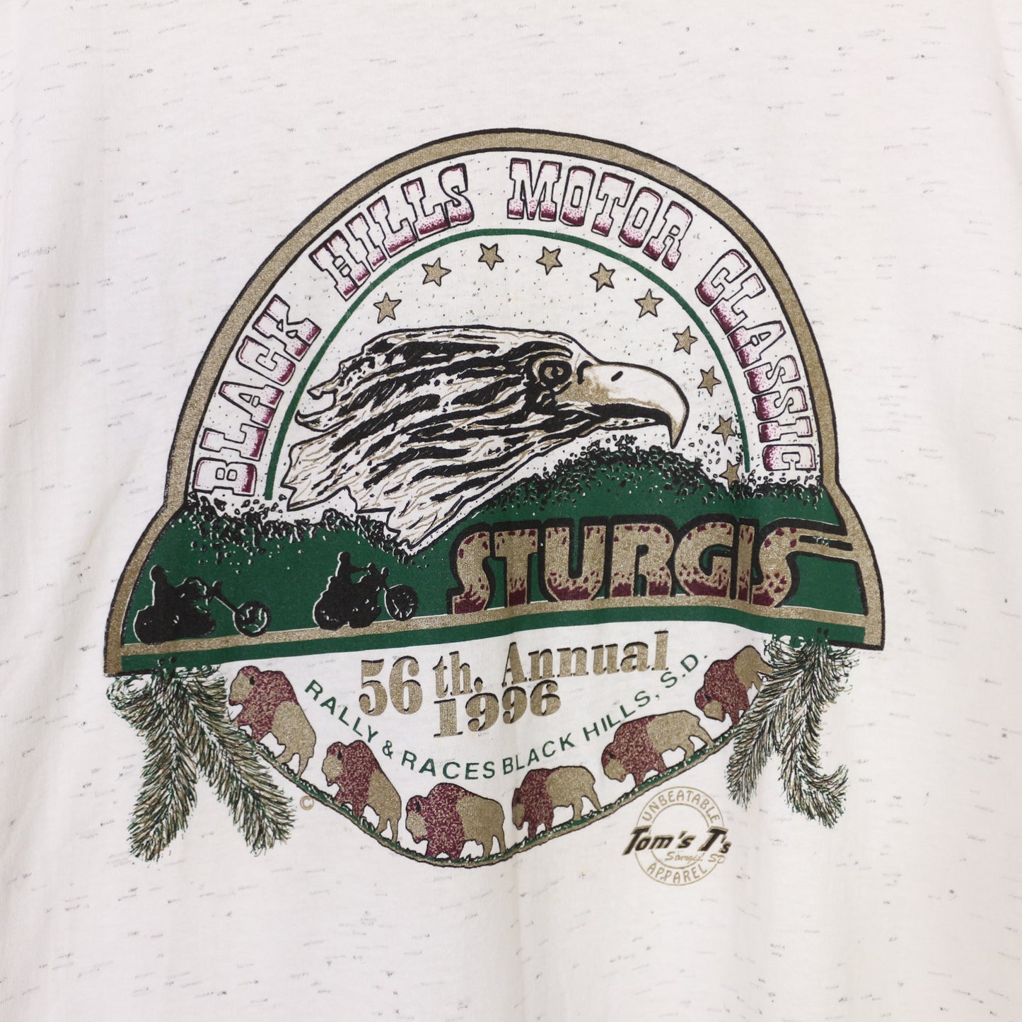 Vintage 1996 Black Hills Rally Sturgis Single Stitch T-Shirt Heather Men's Sz XL