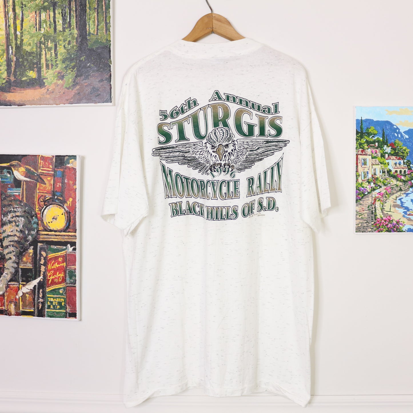 Vintage 1996 Black Hills Rally Sturgis Single Stitch T-Shirt Heather Men's Sz XL