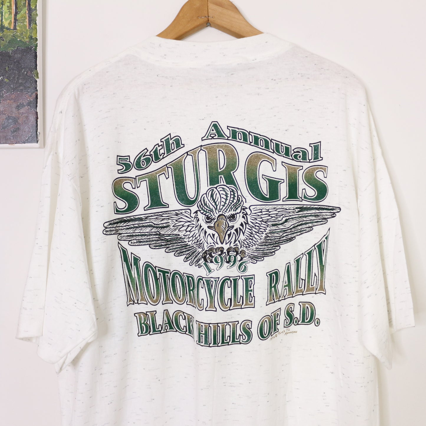 Vintage 1996 Black Hills Rally Sturgis Single Stitch T-Shirt Heather Men's Sz XL