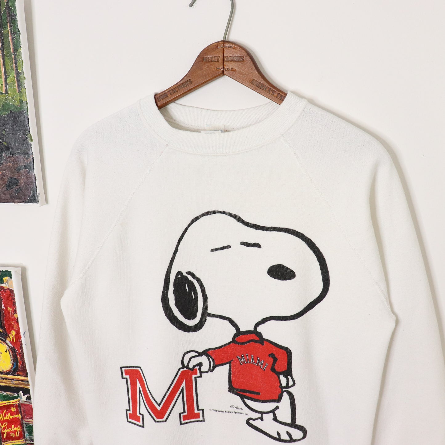 Vintage 80's Snoopy Miami Hurricanes Sweatshirt Men's Sz L