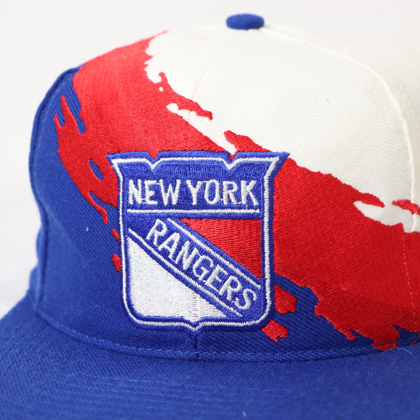Vintage 90's New York Rangers Splash Snapback Hat Logo Athletic
