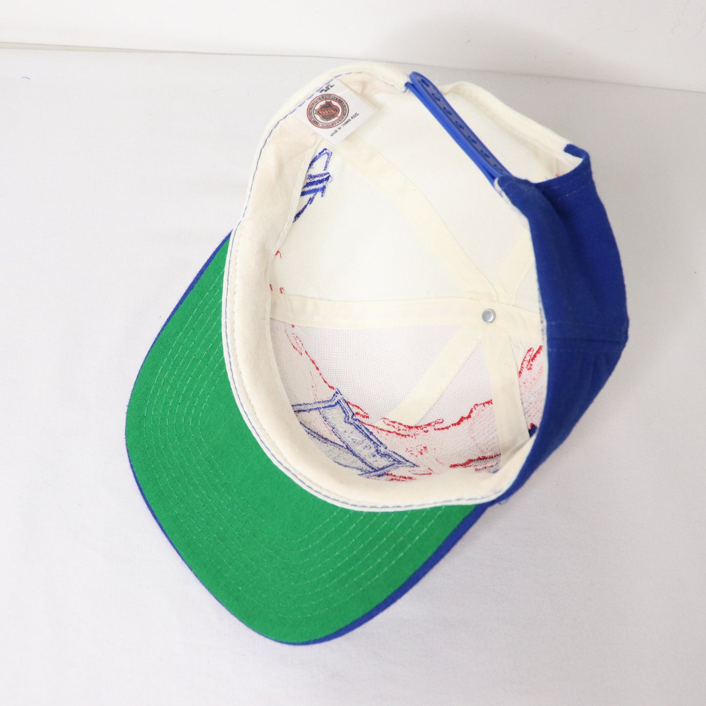 Vintage 90's New York Rangers Splash Snapback Hat Logo Athletic