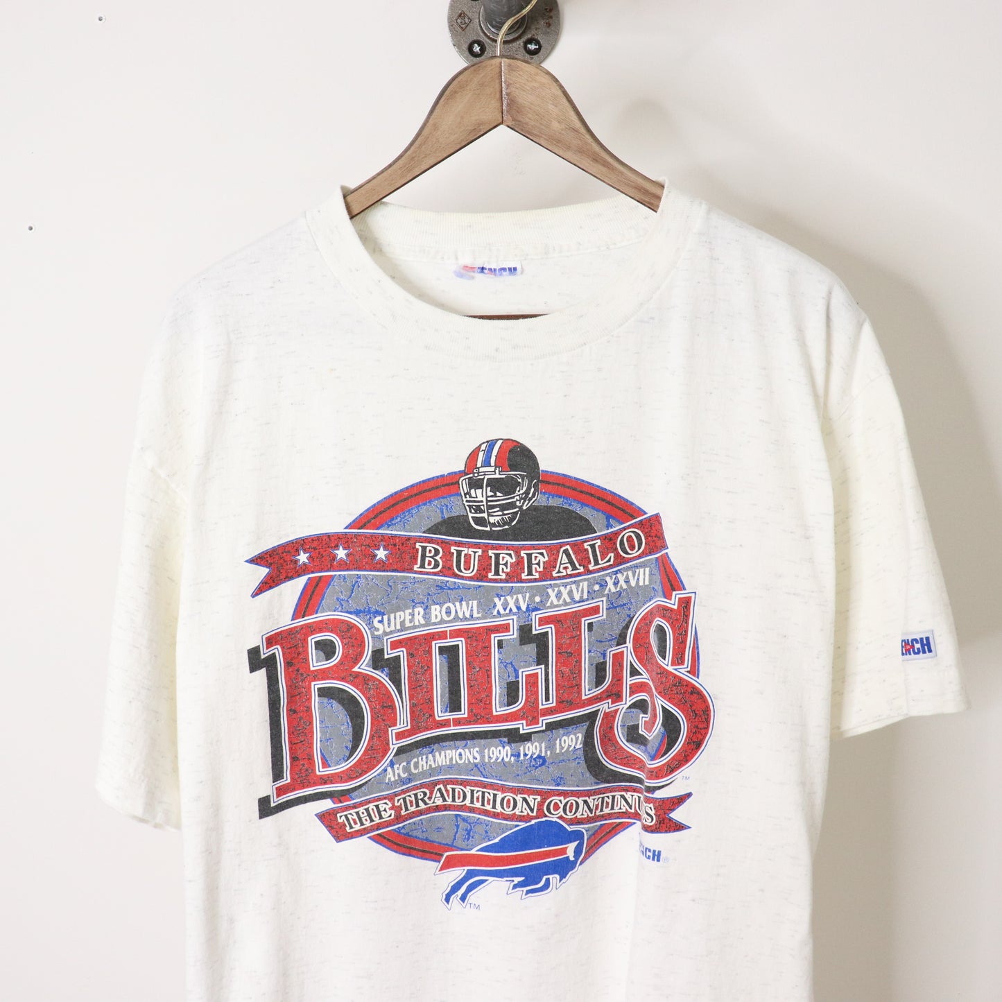 Vintage 90's Trench Buffalo Bills NFL AFC Champions Tee Size XL