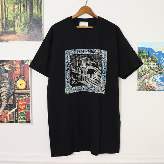 Vintage 90's Stone Henge Tourist Art T-Shirt Men’s Sz XL Single Stitch