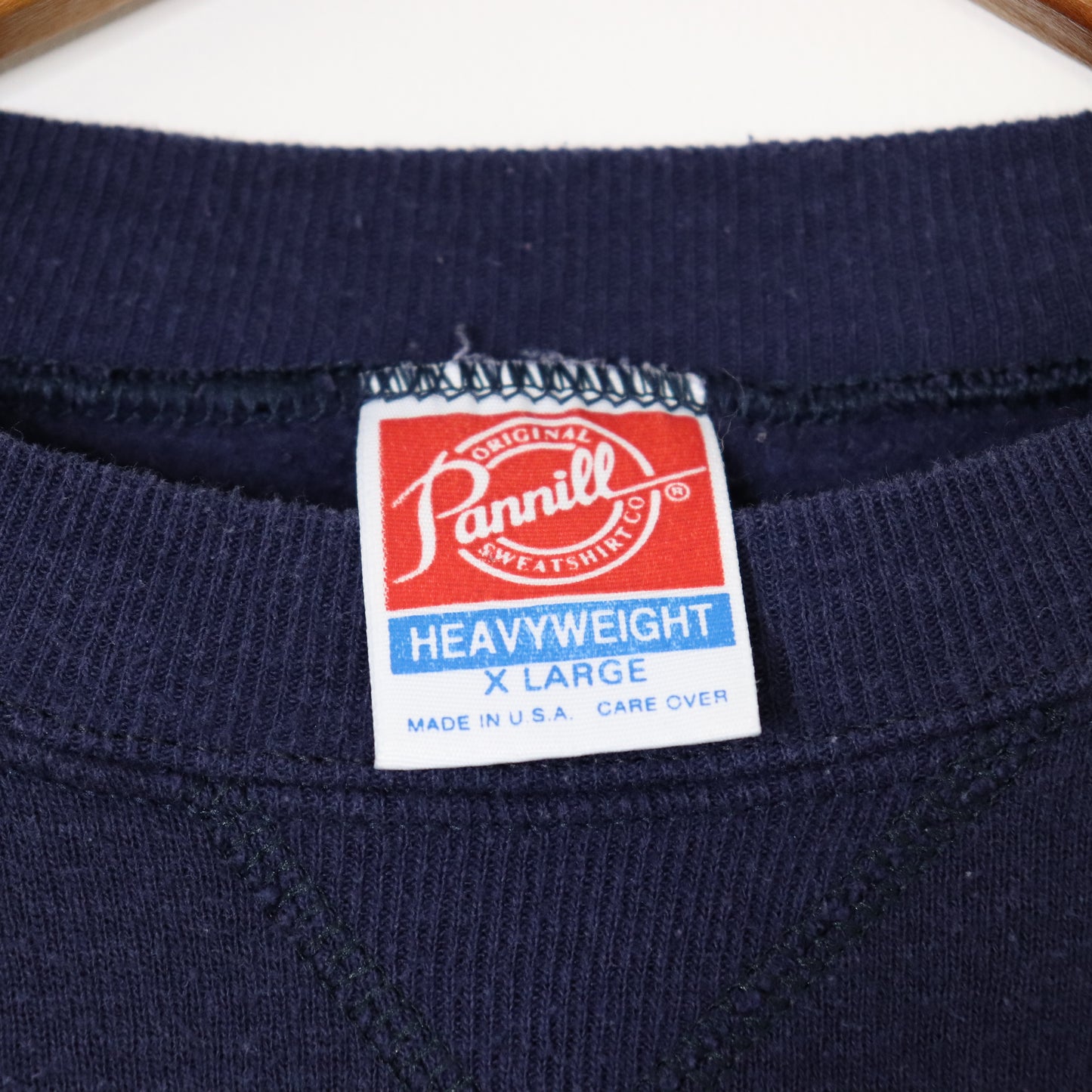 Vintage 90's Pannill Crewneck Pullover Heavyweight Sweatshirt Blank Sz XL Navy Blue