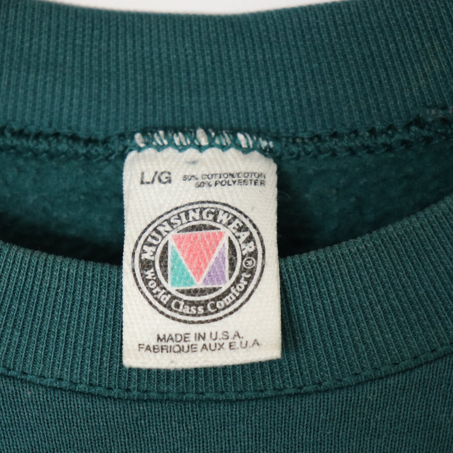 Vintage 90's Crewneck Pullover Heavyweight Sweatshirt Blank Sz L Faded Green