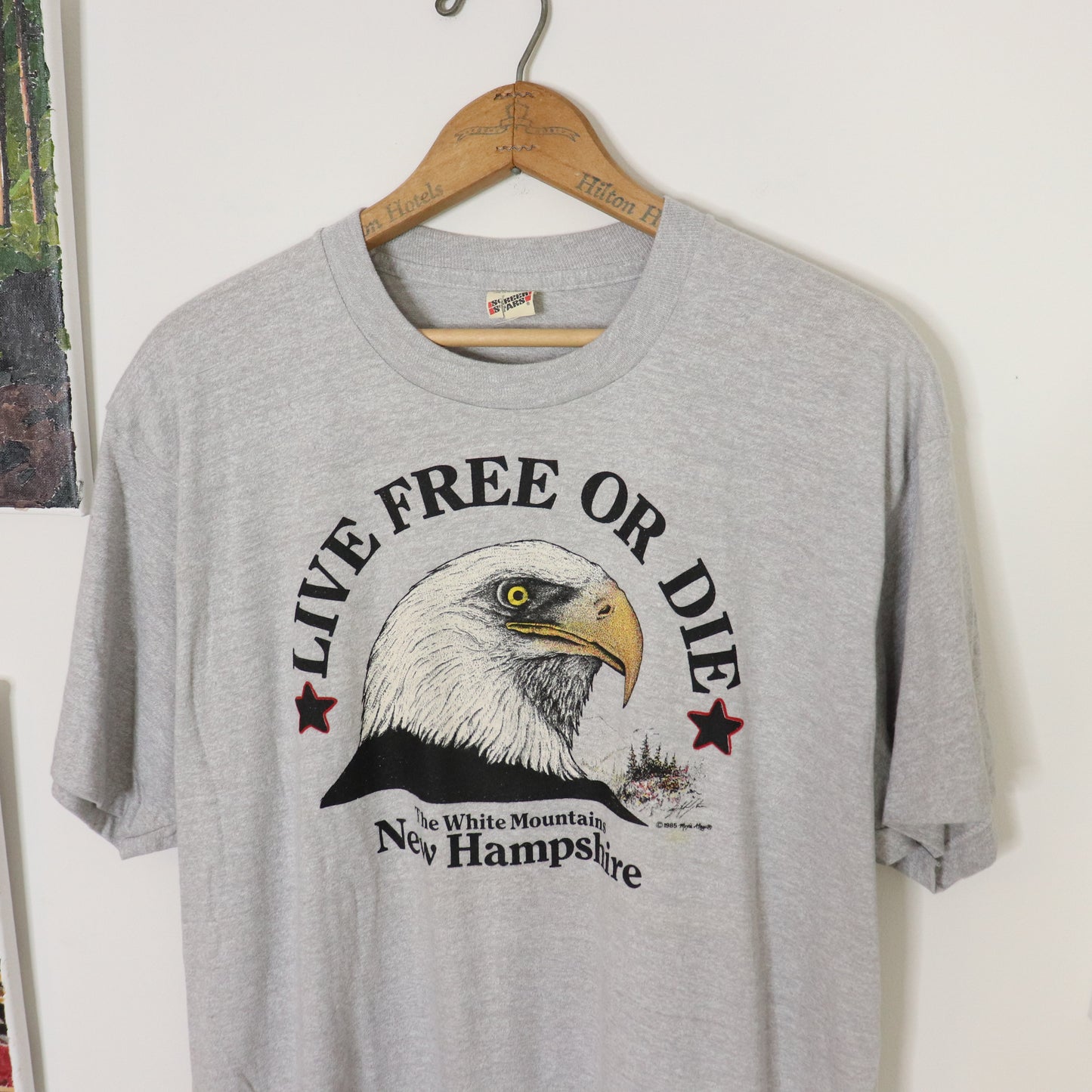 Vintage 80's New Hampshire Eagle Live Free Tourist T-Shirt Men's Sz XL NOS