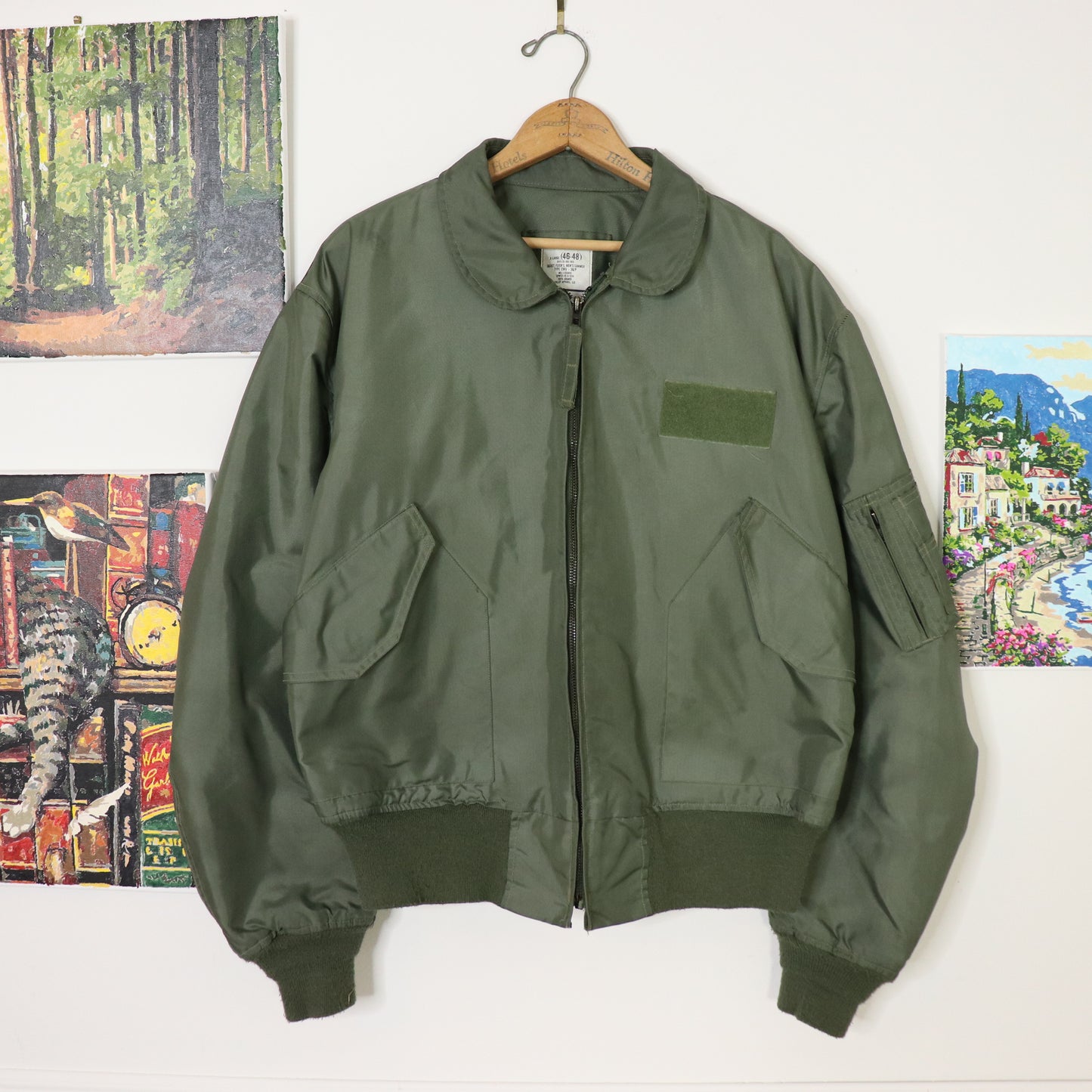 Vintage MA-1 Military Flight Jacket Bomber Pilot XL 46-48 FR Summer