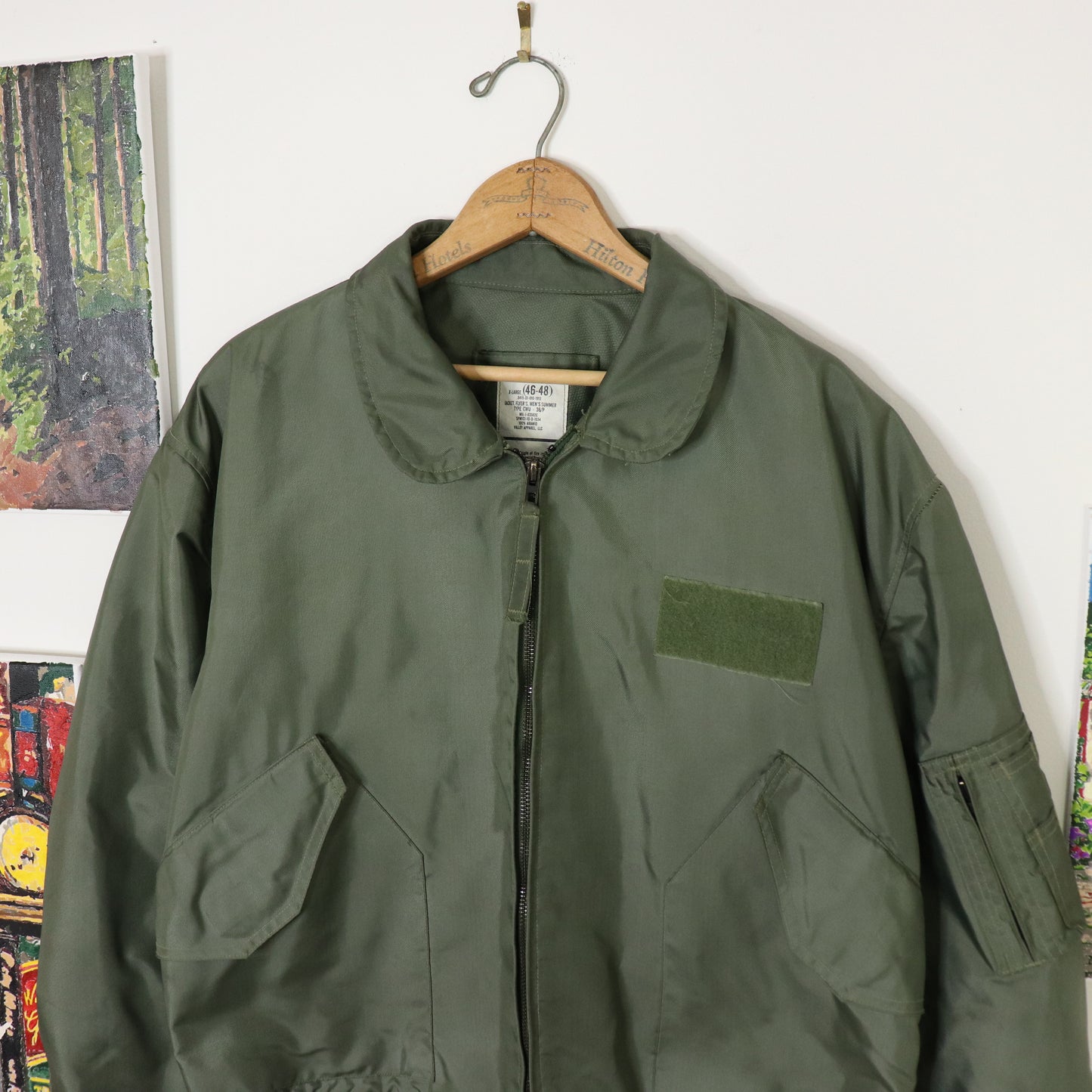 Vintage MA-1 Military Flight Jacket Bomber Pilot XL 46-48 FR Summer