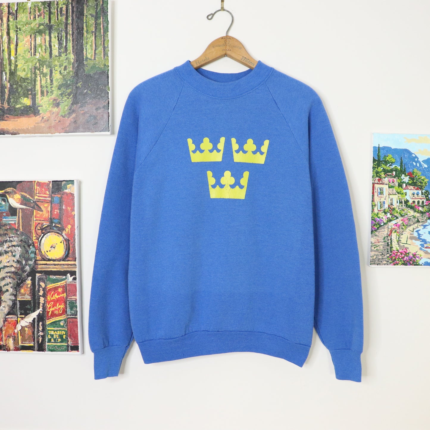 Vintage 80's Tre Kronor Three Crowns Swedish National Hockey Crewneck Sweatshirt Men's Sz L