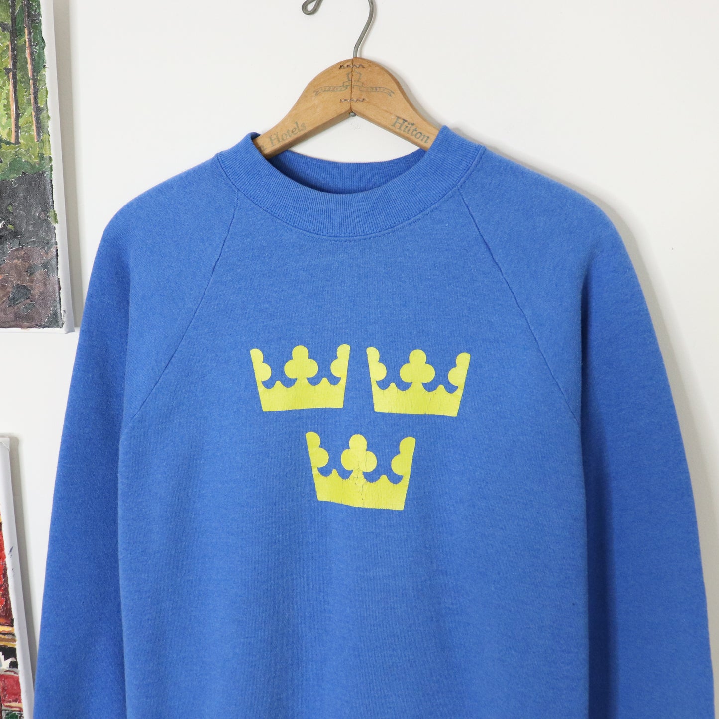 Vintage 80's Tre Kronor Three Crowns Swedish National Hockey Crewneck Sweatshirt Men's Sz L